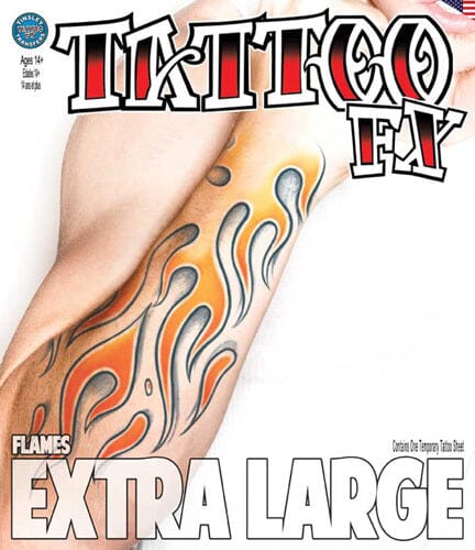 Temporary Tattoos- Extra Large Flames Temporary Tattoos- Extra Large Flames