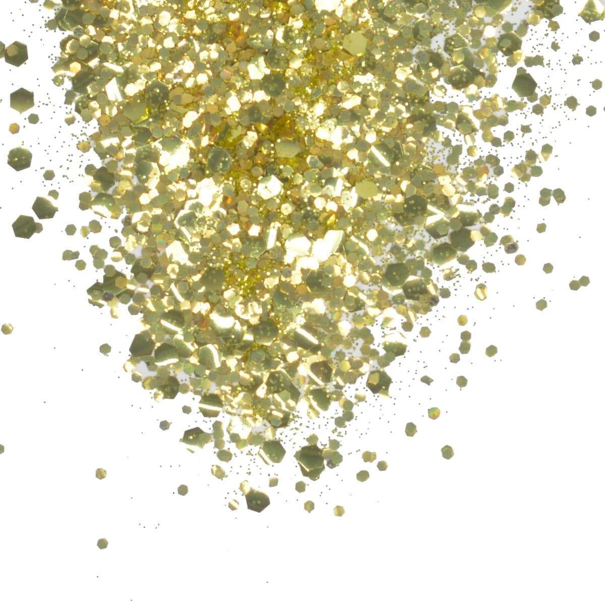 BIODEGRADABLE GLITTER GOLD MIX HEX