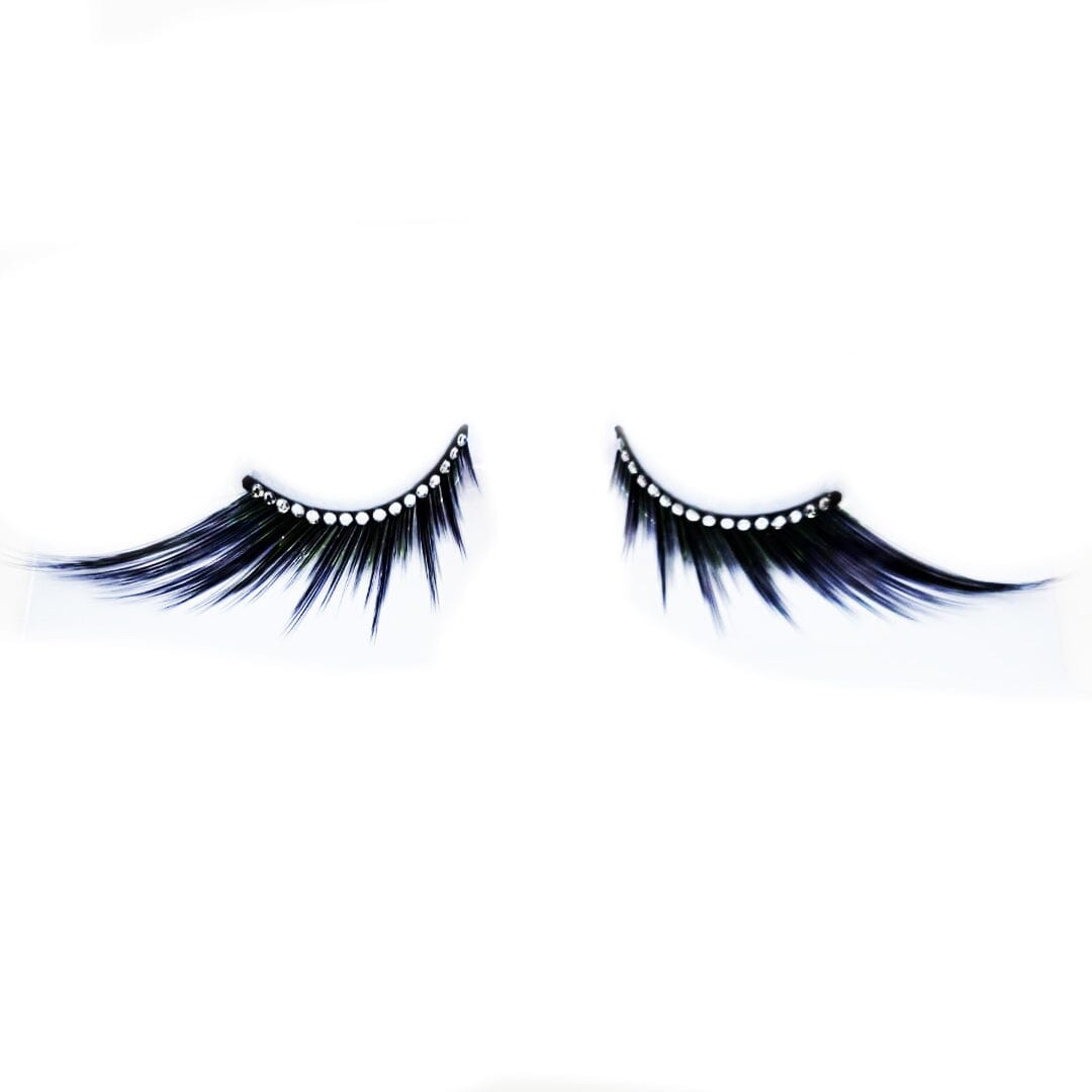 Blue &amp; Black Lashes With Crystals