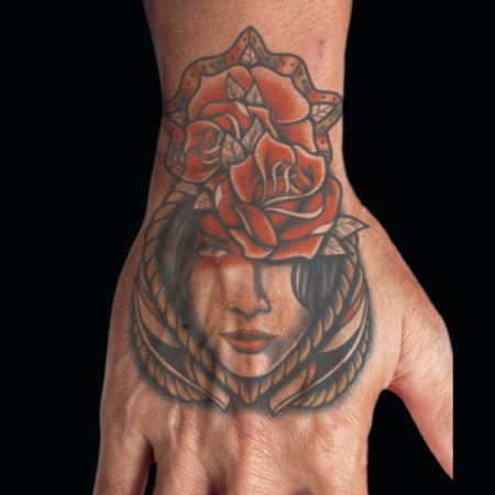 Temporary Tattoos- Hand- Rose Girl