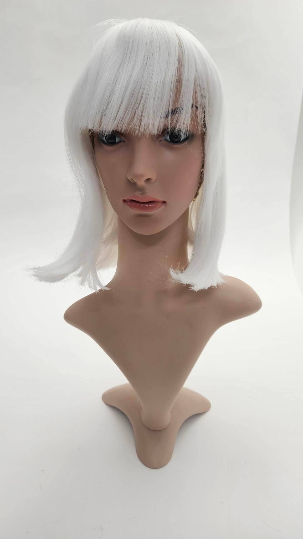 Tia - White Bob with Fringe Wig